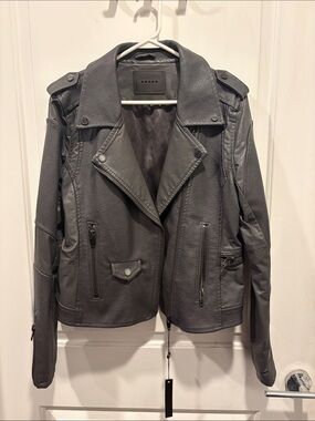 Blank NYC Dark Gray Leather Moto Jacket